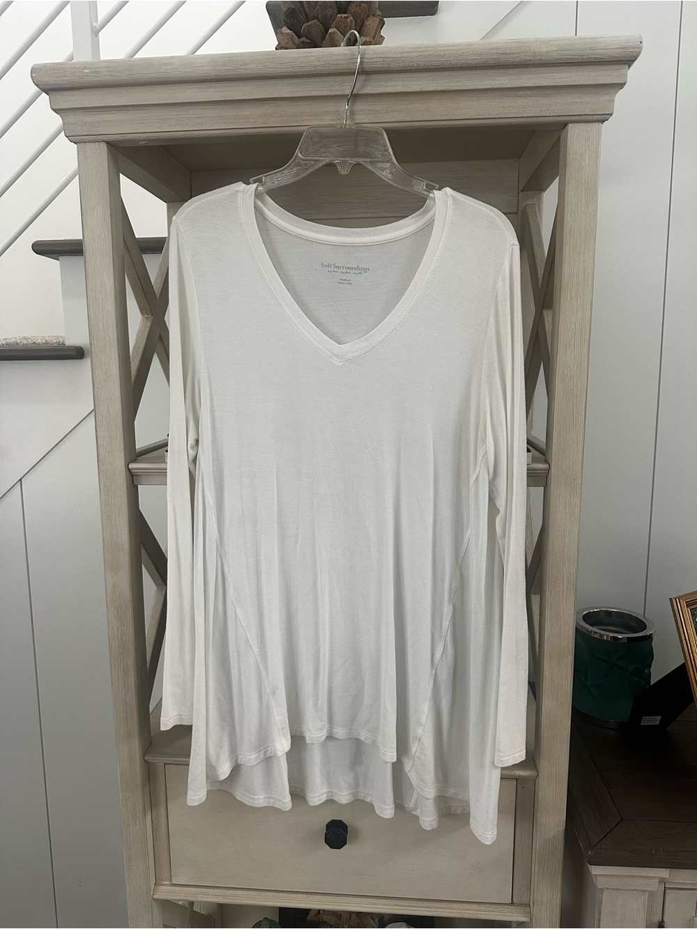 Soft Surroundings White Tunic Top, Size Medium